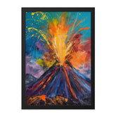 Volcano Eruption Wall Art, Colorful Explosion Print, Abstract Landscape Painting, Nature Home Decor, Modern Art Print - Tawshia